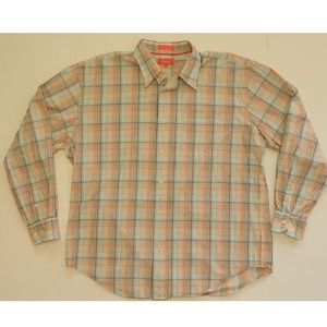 Faconnable Stripe Long Sleeve Plaid Button Down XL